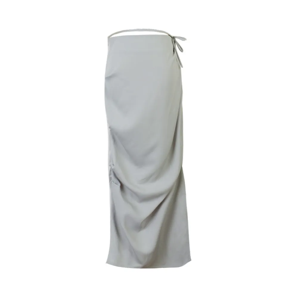 Adjustable Waist Tie Detail Bodycon Skirt