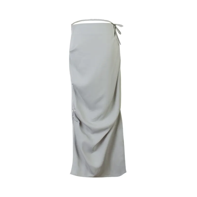 Adjustable Waist Tie Detail Bodycon Skirt