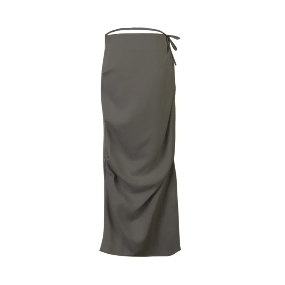 Adjustable Waist Tie Detail Bodycon Skirt