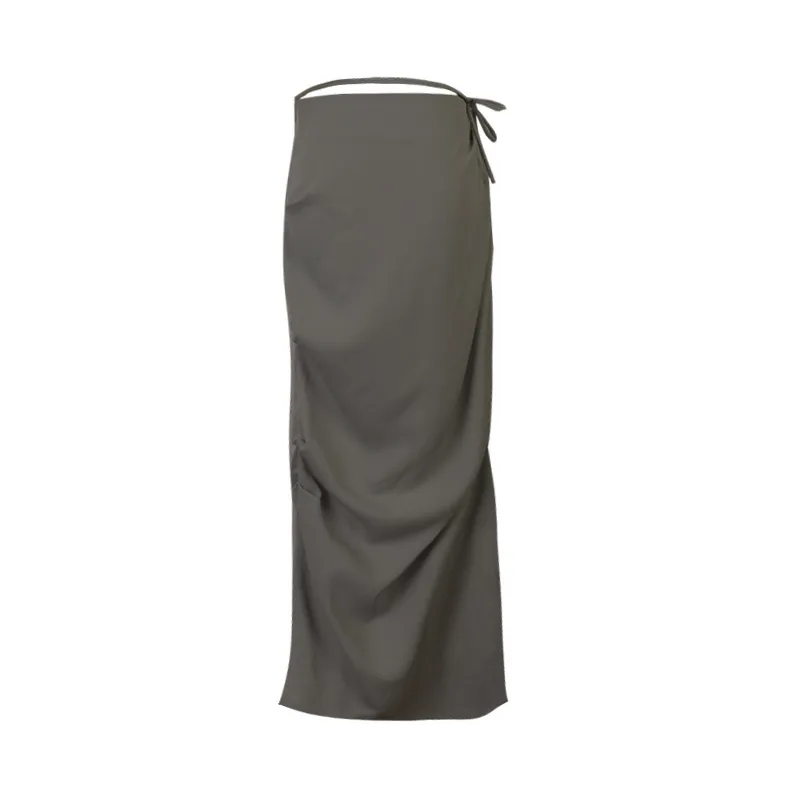 Adjustable Waist Tie Detail Bodycon Skirt