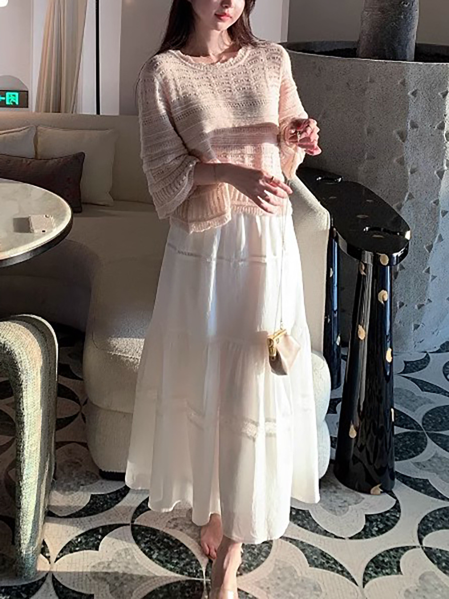 Crafted Washed Cotton Midi Skirt