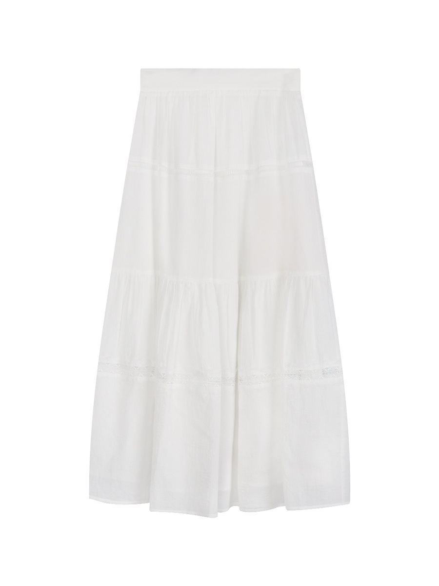 Crafted Washed Cotton Midi Skirt