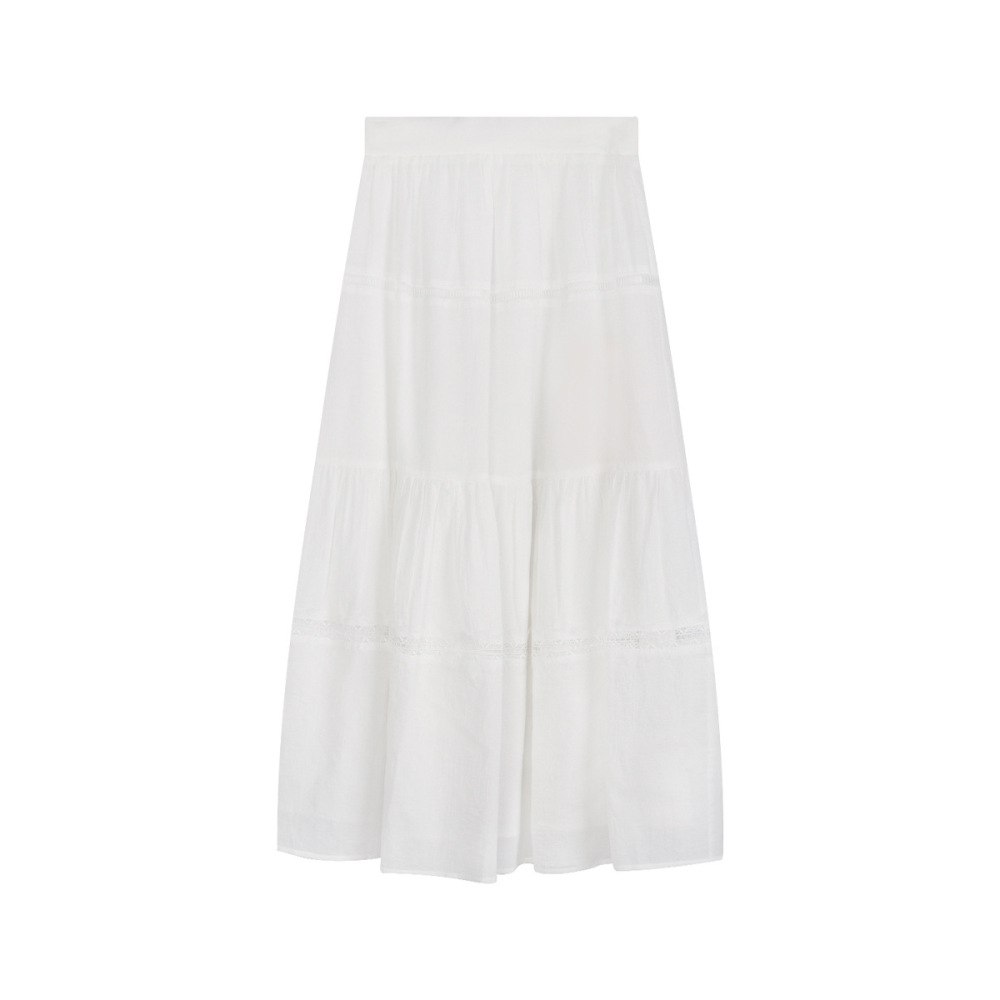 Crafted Washed Cotton Midi Skirt
