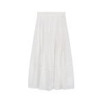 Crafted Washed Cotton Midi Skirt