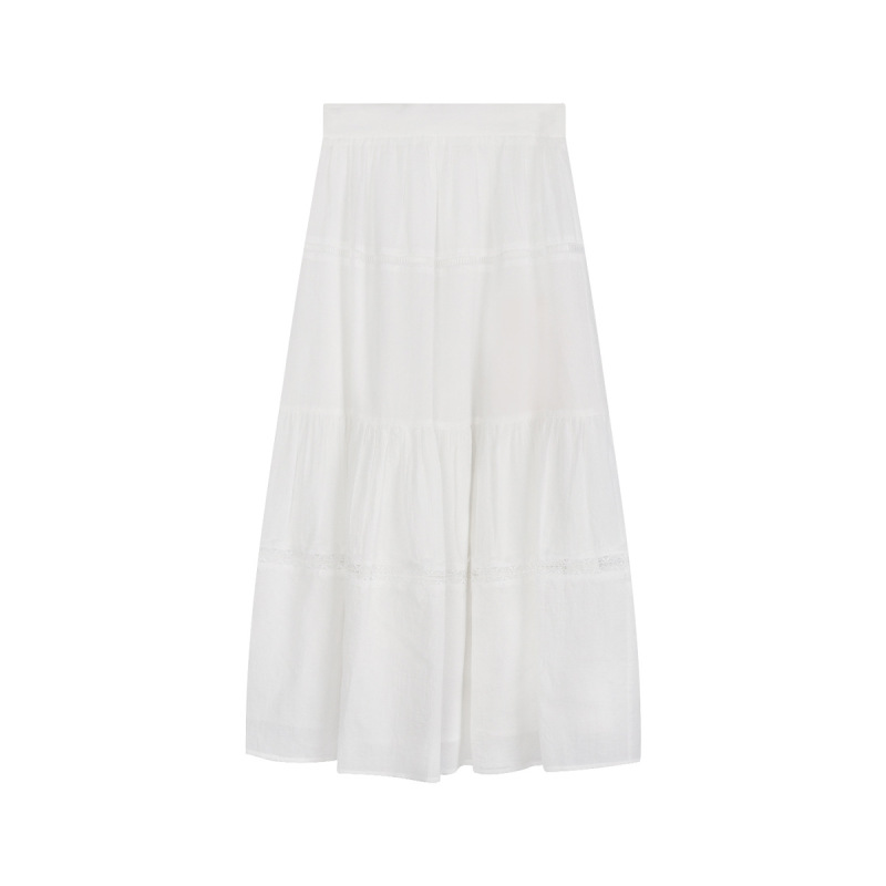 Crafted Washed Cotton Midi Skirt