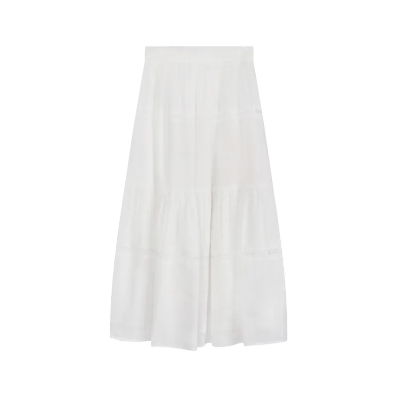 Crafted Washed Cotton Midi Skirt