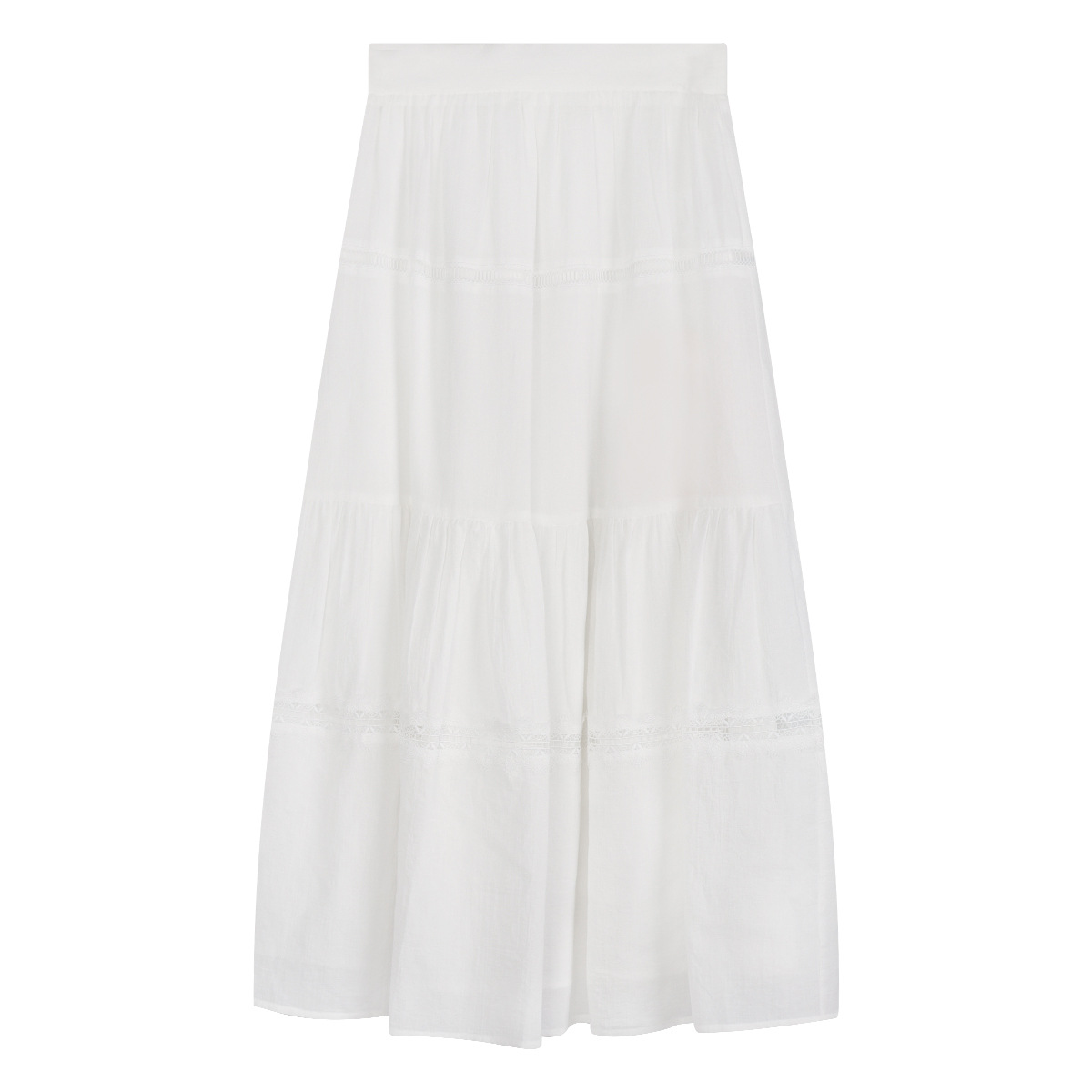 Crafted Washed Cotton Midi Skirt