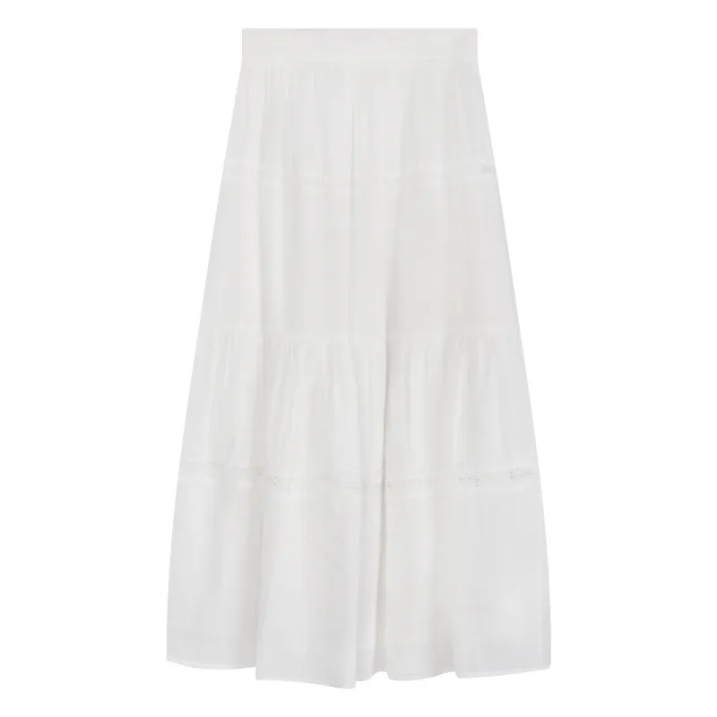 Crafted Washed Cotton Midi Skirt