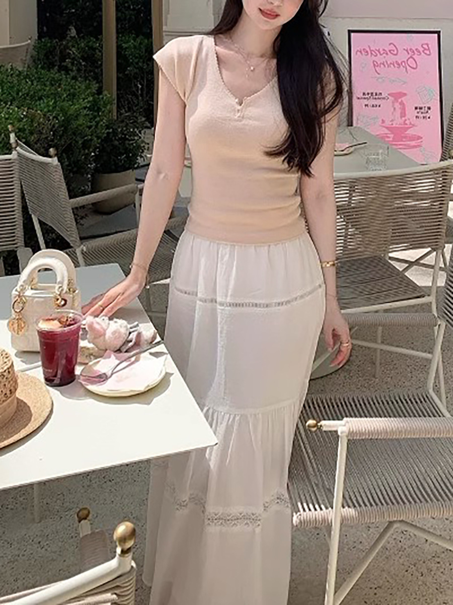 Crafted Washed Cotton Midi Skirt