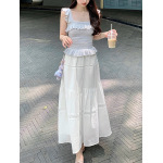 Crafted Washed Cotton Midi Skirt