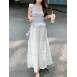 Crafted Washed Cotton Midi Skirt
