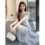 Elegant Pleated Semi-Sheer Skirt