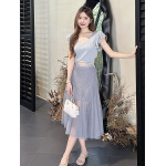 Elegant Pleated Semi-Sheer Skirt