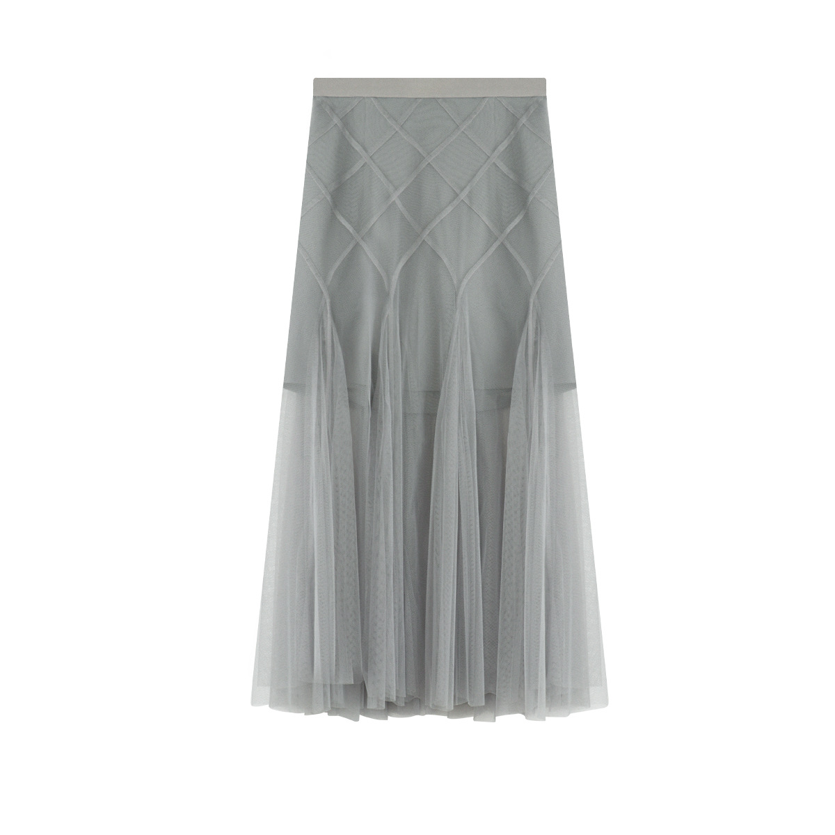 Elegant Pleated Semi-Sheer Skirt