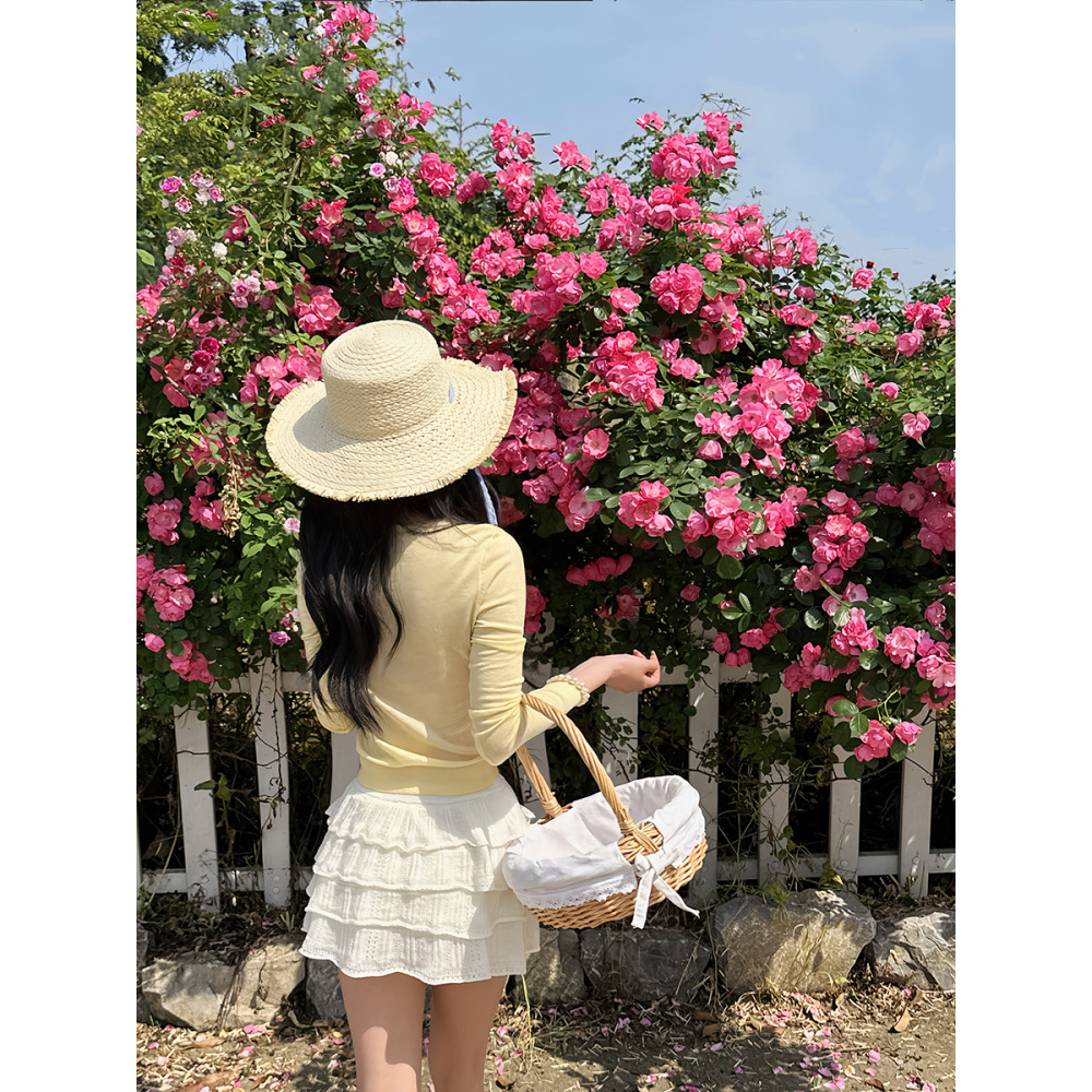 Floral Crochet Layered Mini Skirt