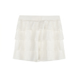 Floral Crochet Layered Mini Skirt