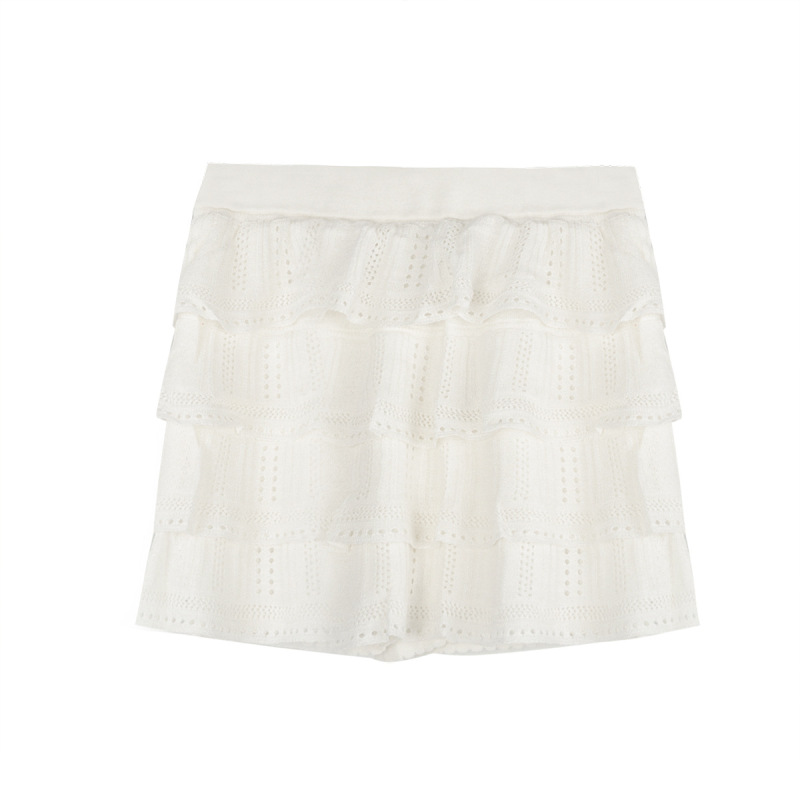 Floral Crochet Layered Mini Skirt
