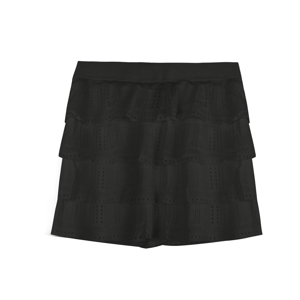 Floral Crochet Layered Mini Skirt