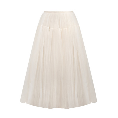 French Court-Style Chiffon Skirt 01
