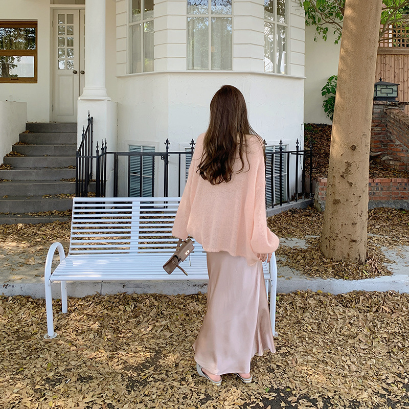 Glossy Sheer Slim Skirt