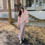 Glossy Sheer Slim Skirt