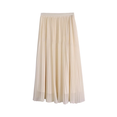 Gradient Pleated Chiffon Skirt 01