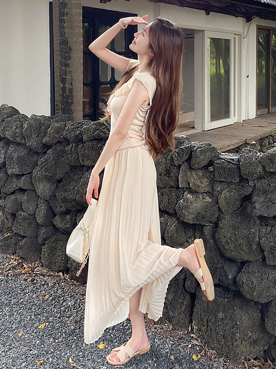Gradient Pleated Chiffon Skirt