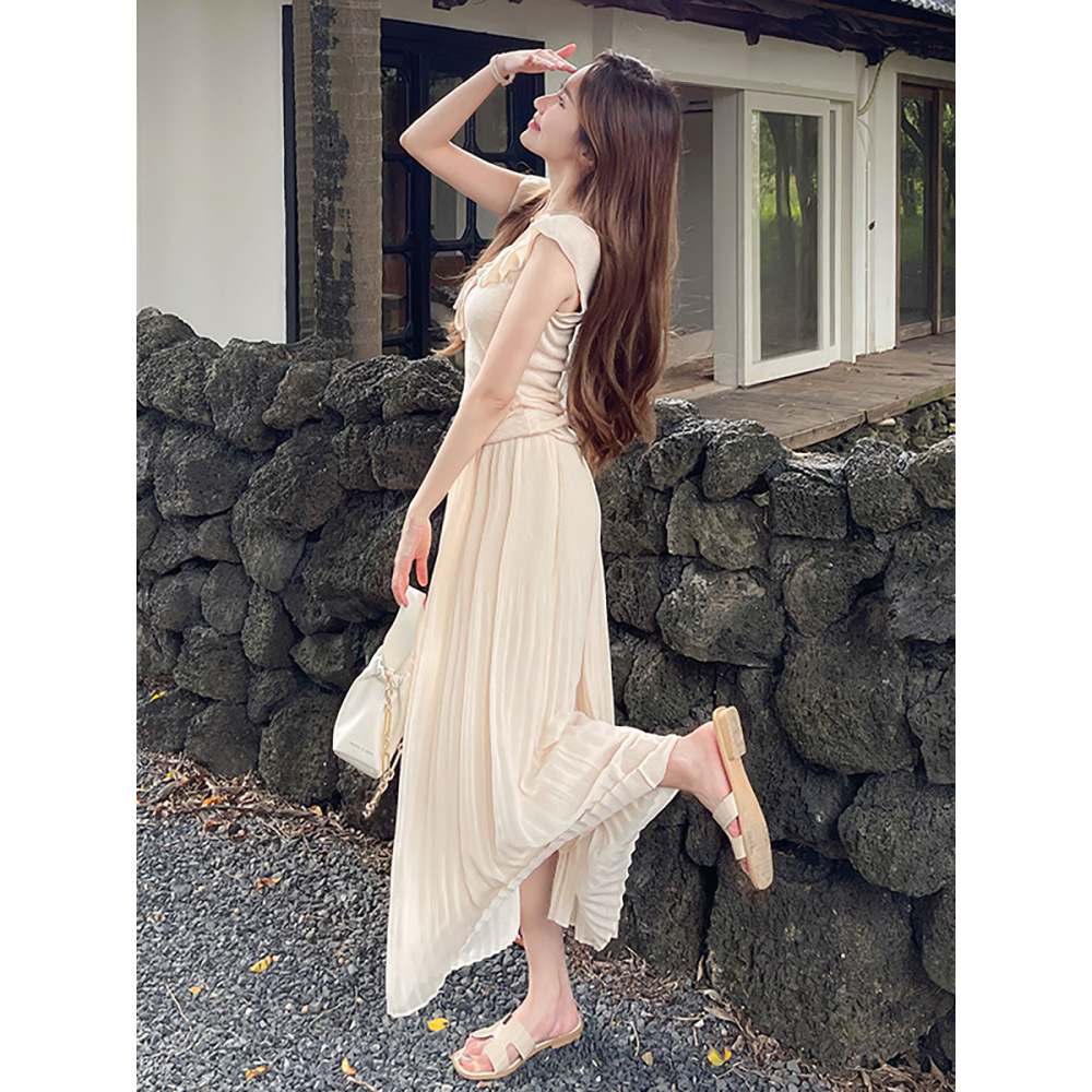 Gradient Pleated Chiffon Skirt