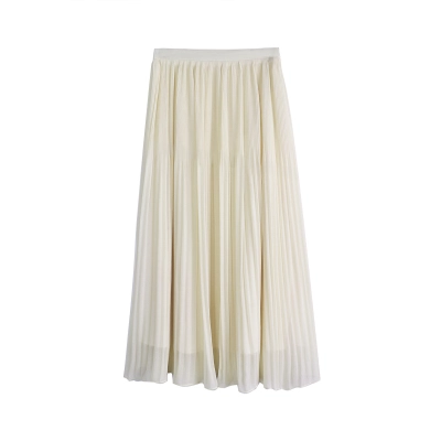 Gradient Pleated Chiffon Skirt 02