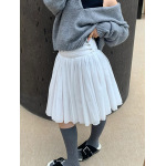 High-Waisted Double-Layer Pleated Midi Skirt