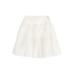 High-Waisted Double-Layer Pleated Midi Skirt