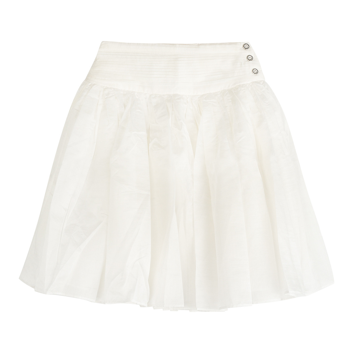 High-Waisted Double-Layer Pleated Midi Skirt