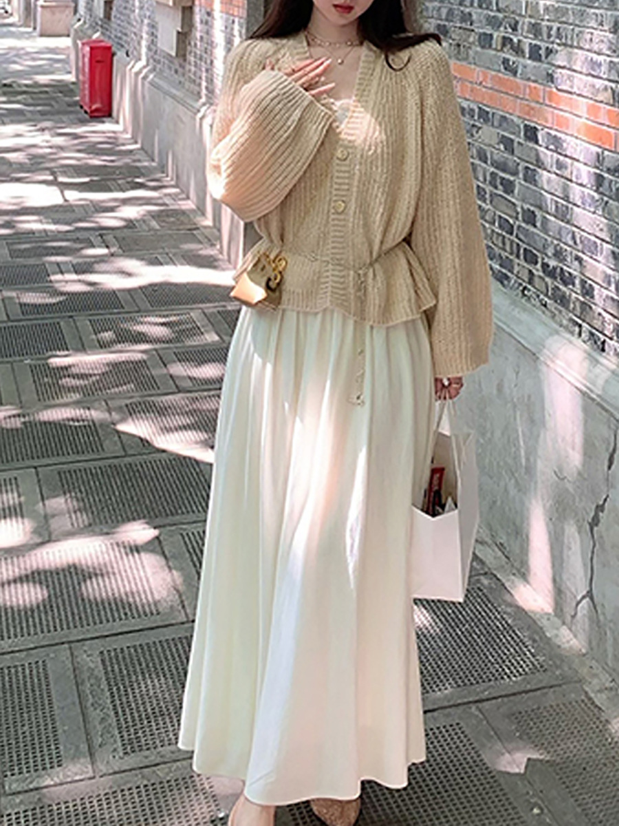 New Stylish Ribbed Knit Skirt