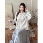 Pleated A-Line Skirt with Silky Drape
