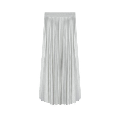 Pleated A-Line Skirt with Silky Drape 02