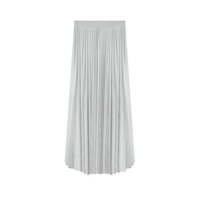Pleated A-Line Skirt with Silky Drape 02