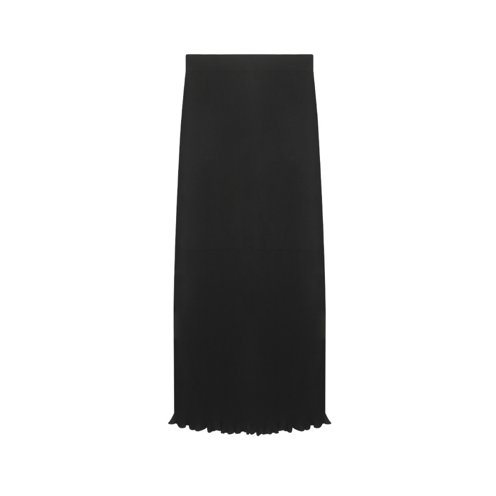 Semi-Sheer Textured Knit Midi Skirt
