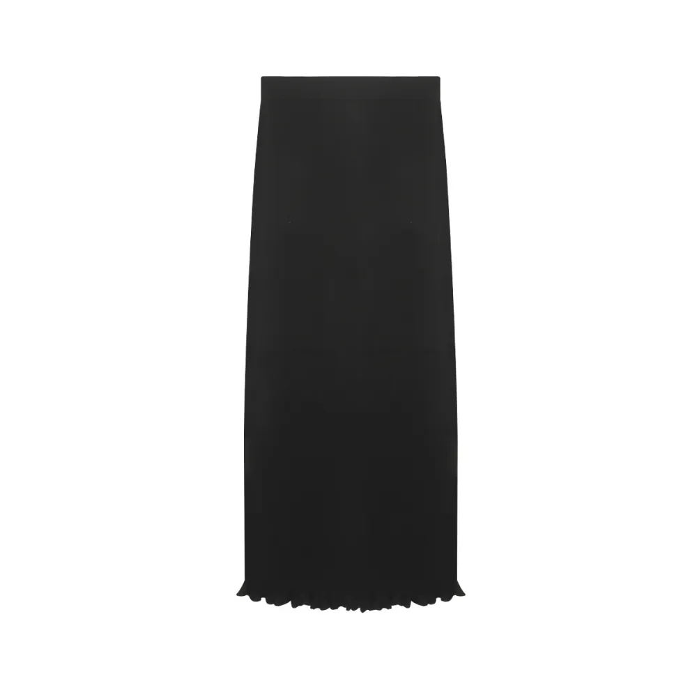 Semi-Sheer Textured Knit Midi Skirt
