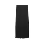 Semi-Sheer Textured Knit Midi Skirt
