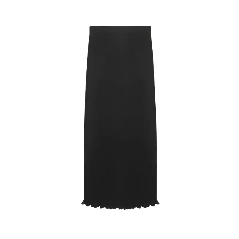 Semi-Sheer Textured Knit Midi Skirt