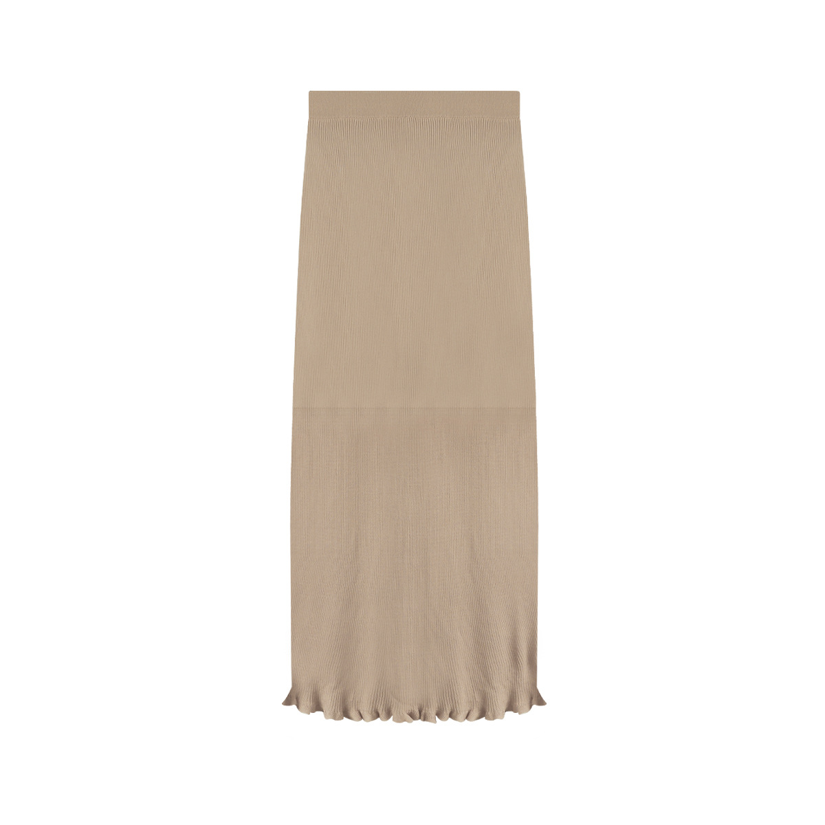 Semi-Sheer Textured Knit Midi Skirt