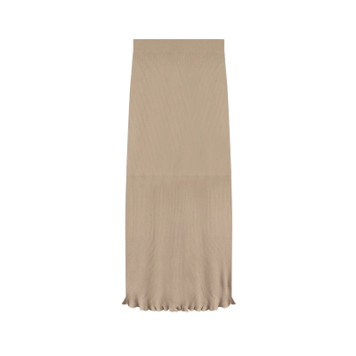 Semi-Sheer Textured Knit Midi Skirt 01