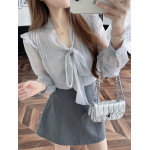 Solid Color Smart High-Waisted A-Line Skirt