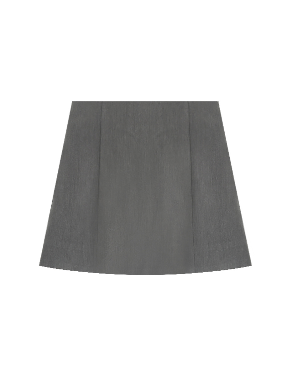 Solid Color Smart High-Waisted A-Line Skirt