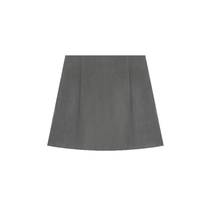 Solid Color Smart High-Waisted A-Line Skirt