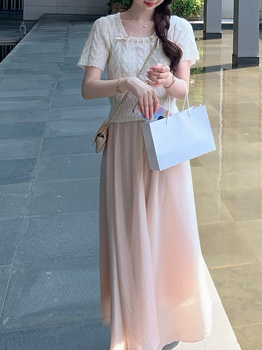 Spring New Irregular Hem Midi Skirt