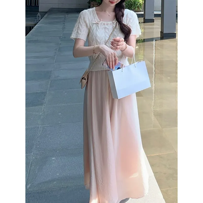 Spring New Irregular Hem Midi Skirt
