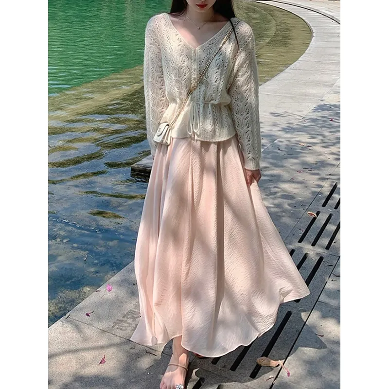 Spring New Irregular Hem Midi Skirt