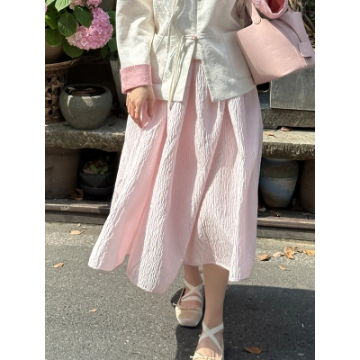 Textured Floral Bouffant Pleated Skirt 02