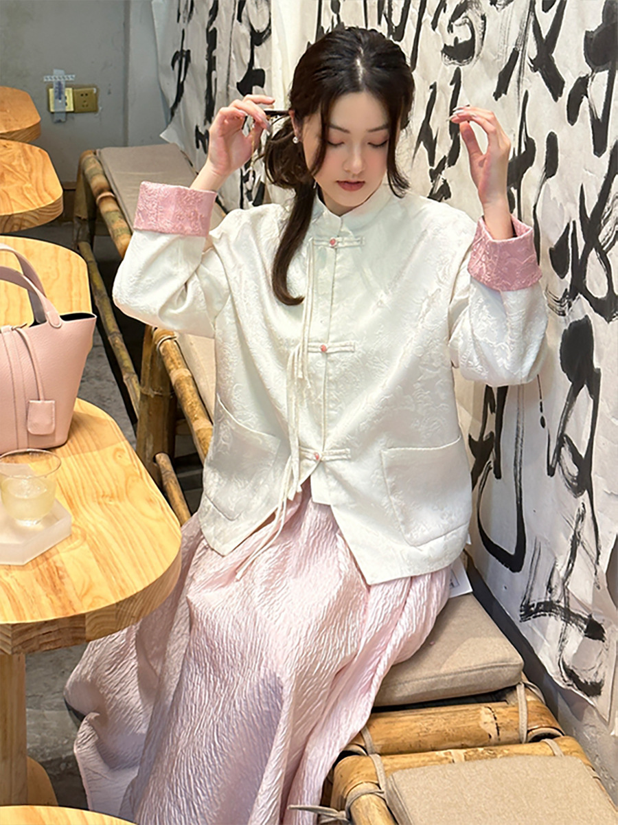 Textured Floral Bouffant Pleated Skirt